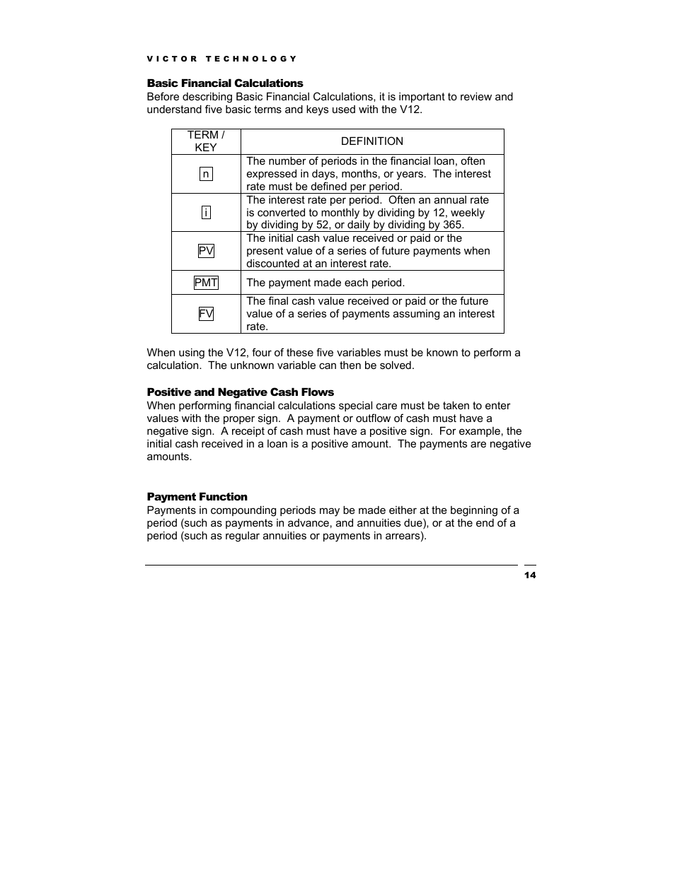 Victor Technology V12 User Manual | Page 14 / 73