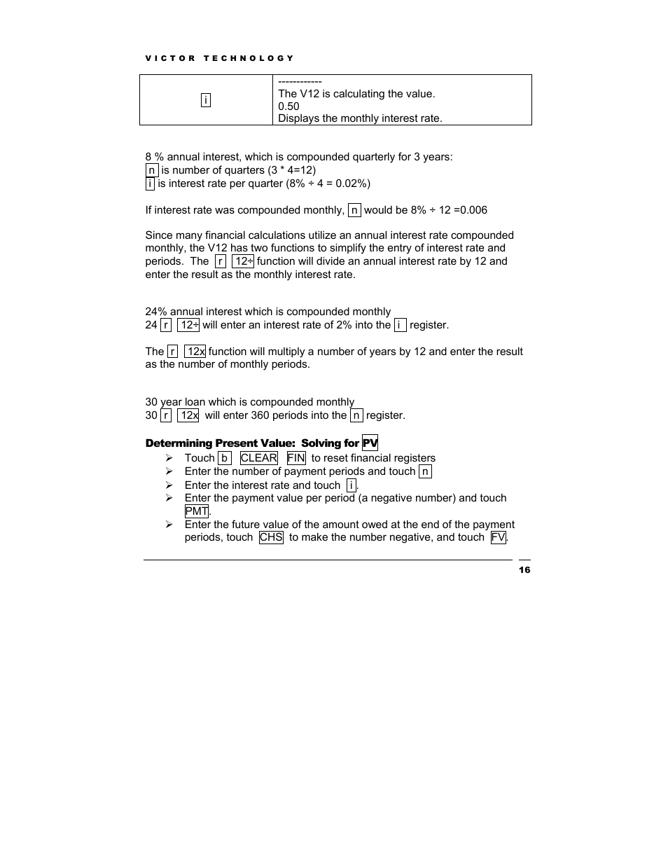 Victor Technology V12 User Manual | Page 16 / 73