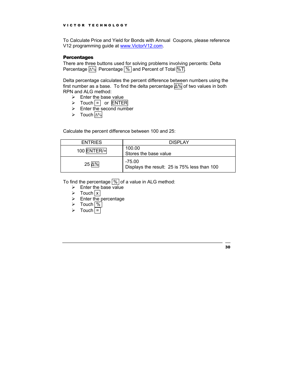 Victor Technology V12 User Manual | Page 30 / 73