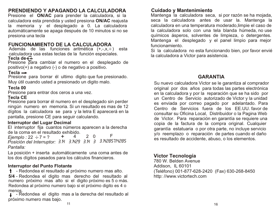 Victor Technology 1200-4 User Manual | Page 12 / 14