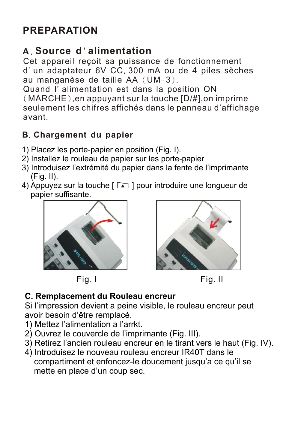 页面 12, Preparation, Source d ' alimentation | Victor Technology 1212-3A Series User Manual | Page 12 / 36