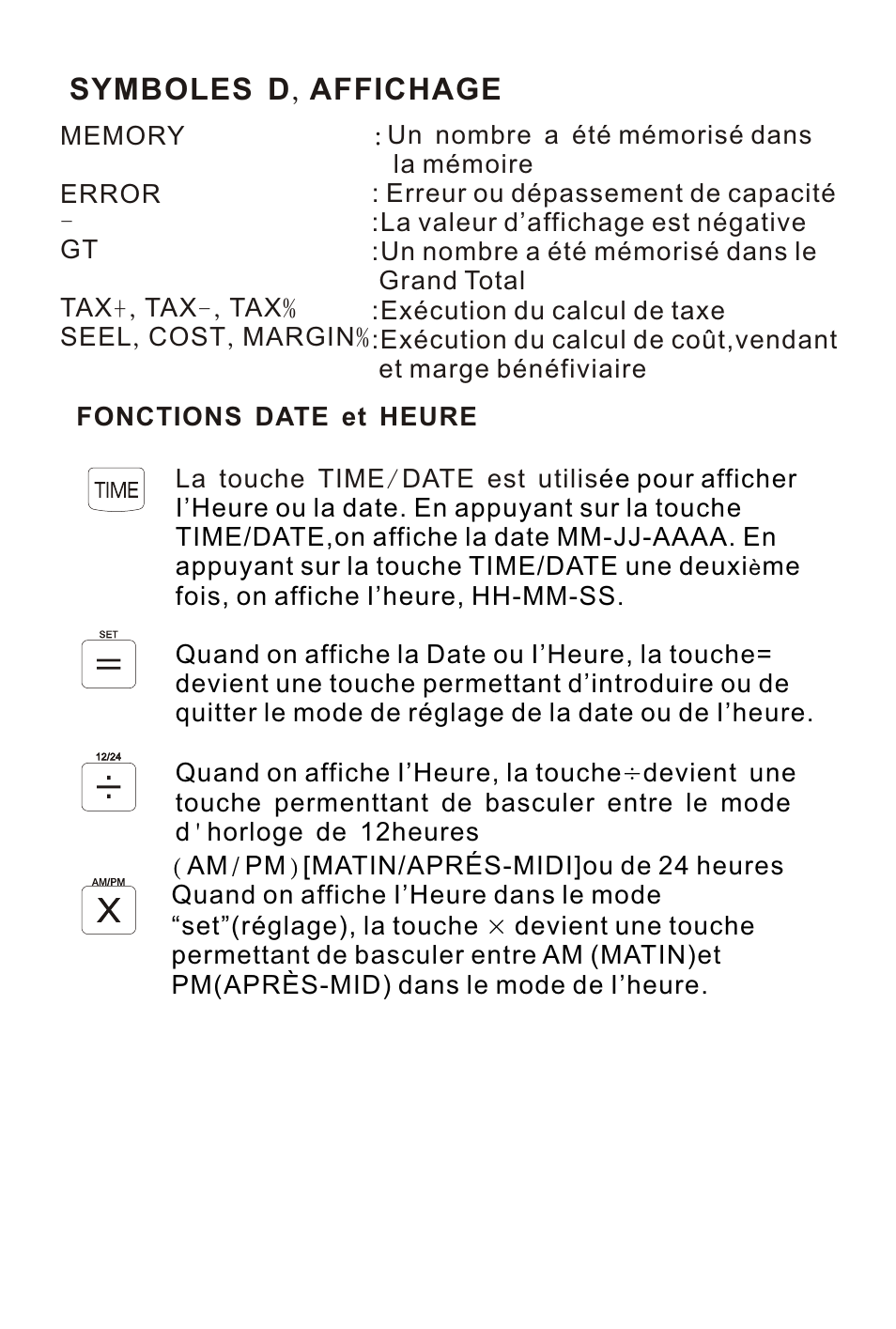 页面 16, Symboles d , affichage | Victor Technology 1212-3A Series User Manual | Page 16 / 36