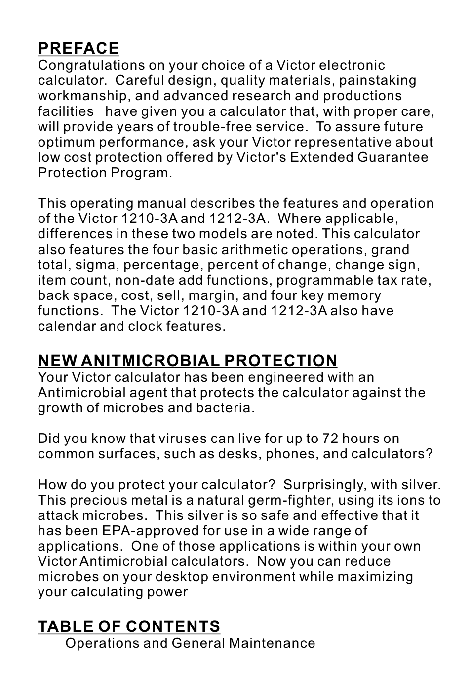 页面 2 | Victor Technology 1212-3A Series User Manual | Page 2 / 36
