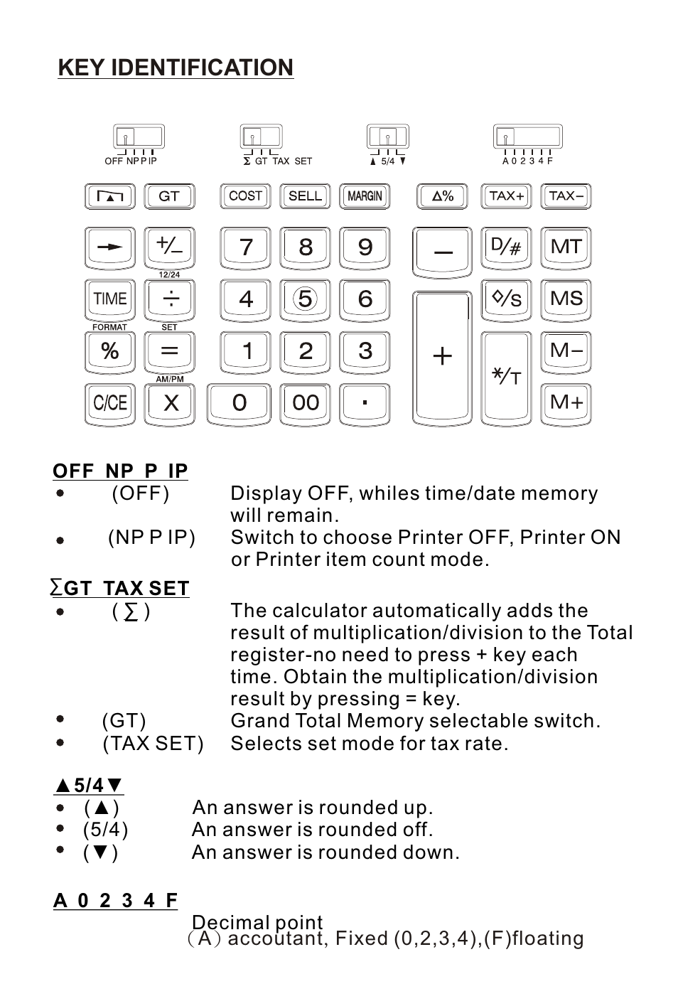 页面 5, Key identification | Victor Technology 1212-3A Series User Manual | Page 5 / 36