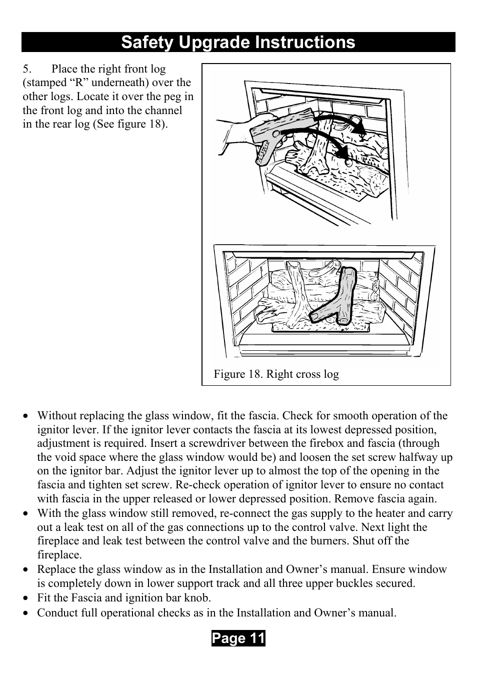 Safety upgrade instructions | Valor Auto Companion Inc. Valor Legend Ultra 837 AN User Manual | Page 11 / 12