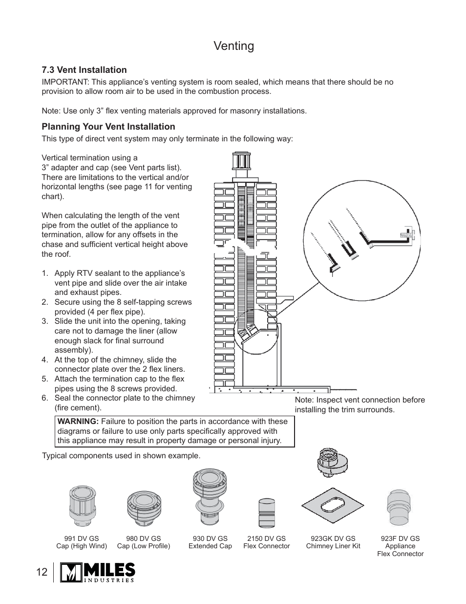 Venting | Valor Auto Companion Inc. 739DVN User Manual | Page 12 / 31