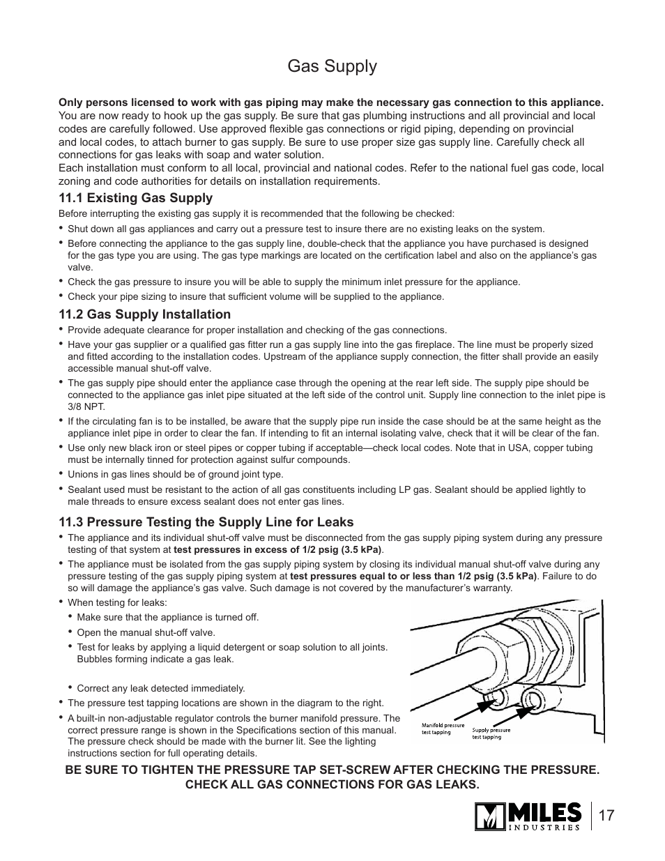 Gas supply | Valor Auto Companion Inc. 739DVN User Manual | Page 17 / 31