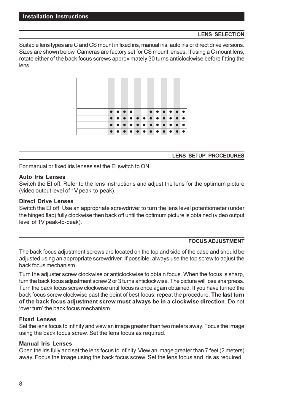 8installation instructions | Vista VPC9030 User Manual | Page 8 / 12