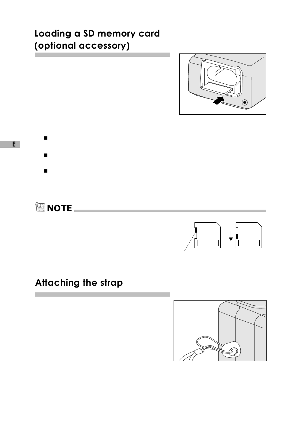 Loading a sd memory card, Attaching the strap | Vivitar V3625 User Manual | Page 15 / 47