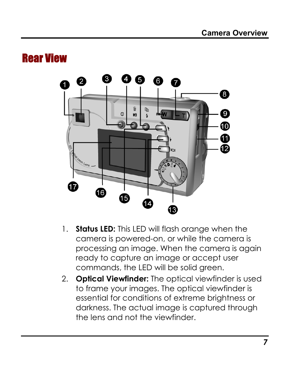 Rear view, Back view | Vivitar 3765 User Manual | Page 11 / 55