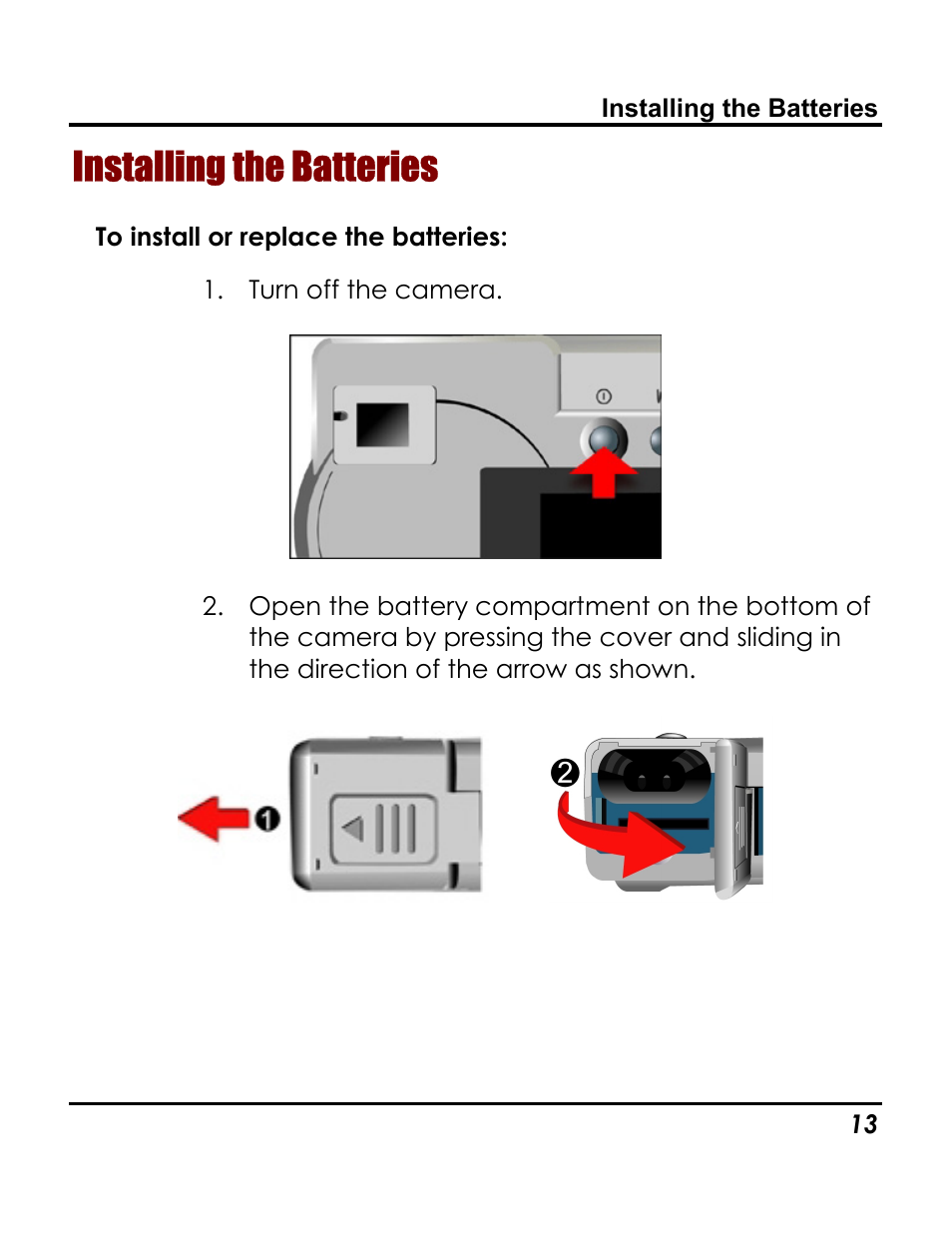 Installing the batteries | Vivitar 3765 User Manual | Page 17 / 55