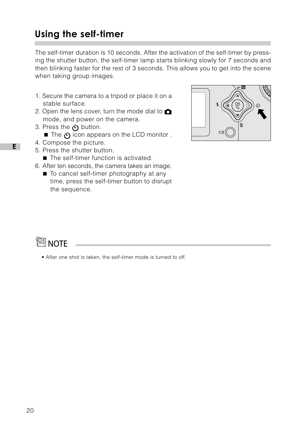 Using the self-timer | Vivitar Vivicam 3715 User Manual | Page 21 / 47