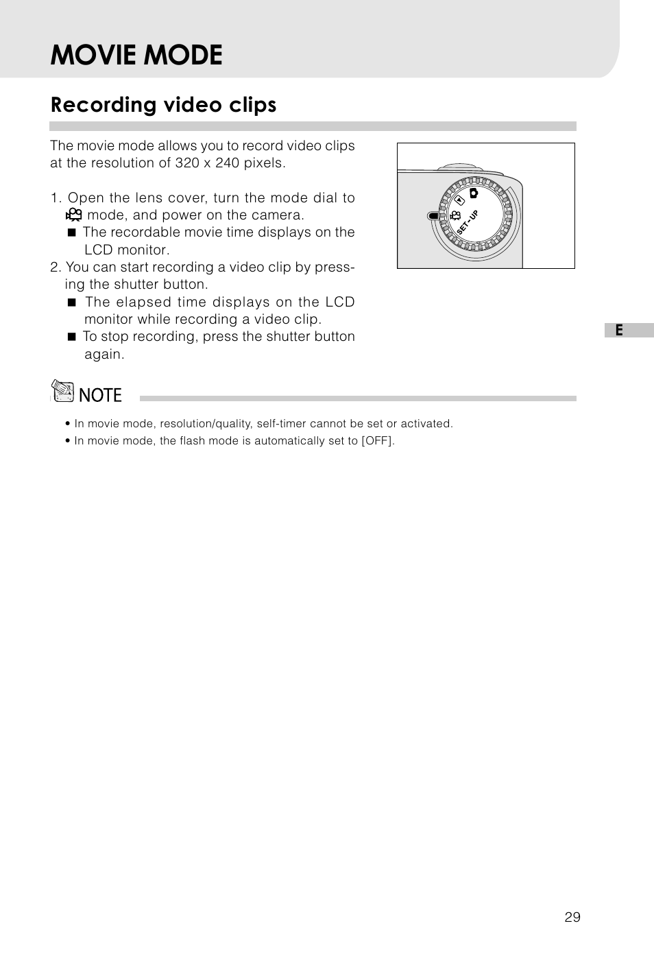 Movie mode, Recording video clips | Vivitar Vivicam 3715 User Manual | Page 30 / 47