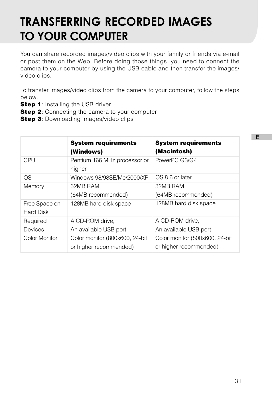 Transferring recorded images to your computer | Vivitar Vivicam 3715 User Manual | Page 32 / 47