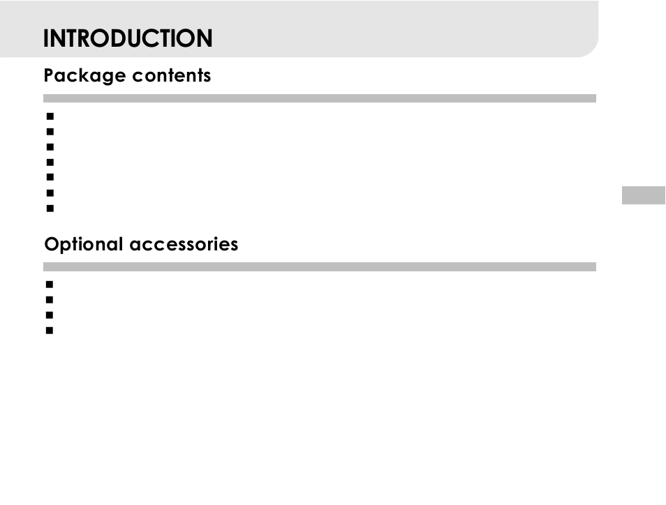 Introduction, Package contents, Optional accessories | Vivitar 3665 User Manual | Page 10 / 60