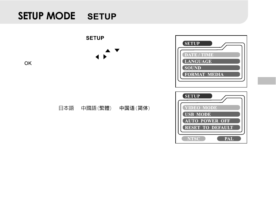 Setup mode | Vivitar 3665 User Manual | Page 44 / 60