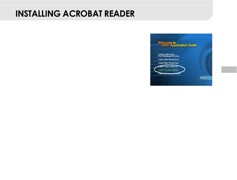Installing acrobat reader 53, Installing acrobat reader | Vivitar 3665 User Manual | Page 54 / 60