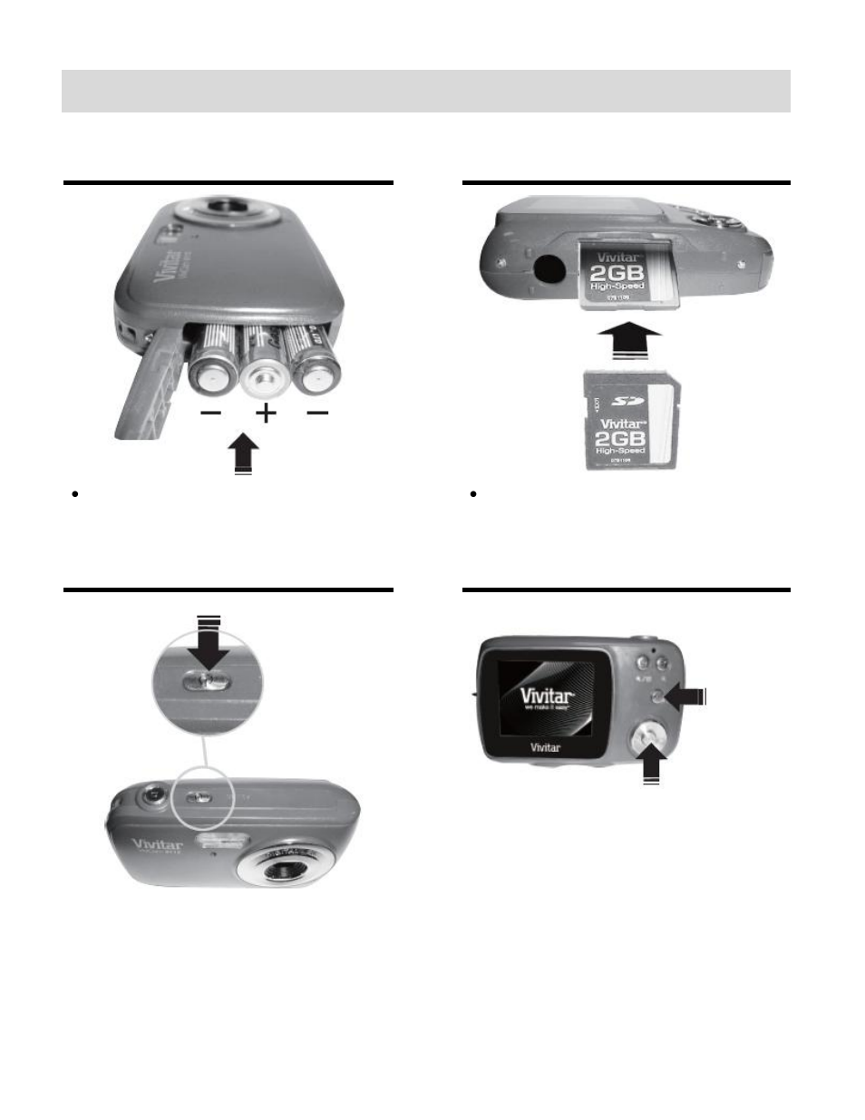 Initial camera setup | Vivitar VIVICAM 9112 User Manual | Page 5 / 63
