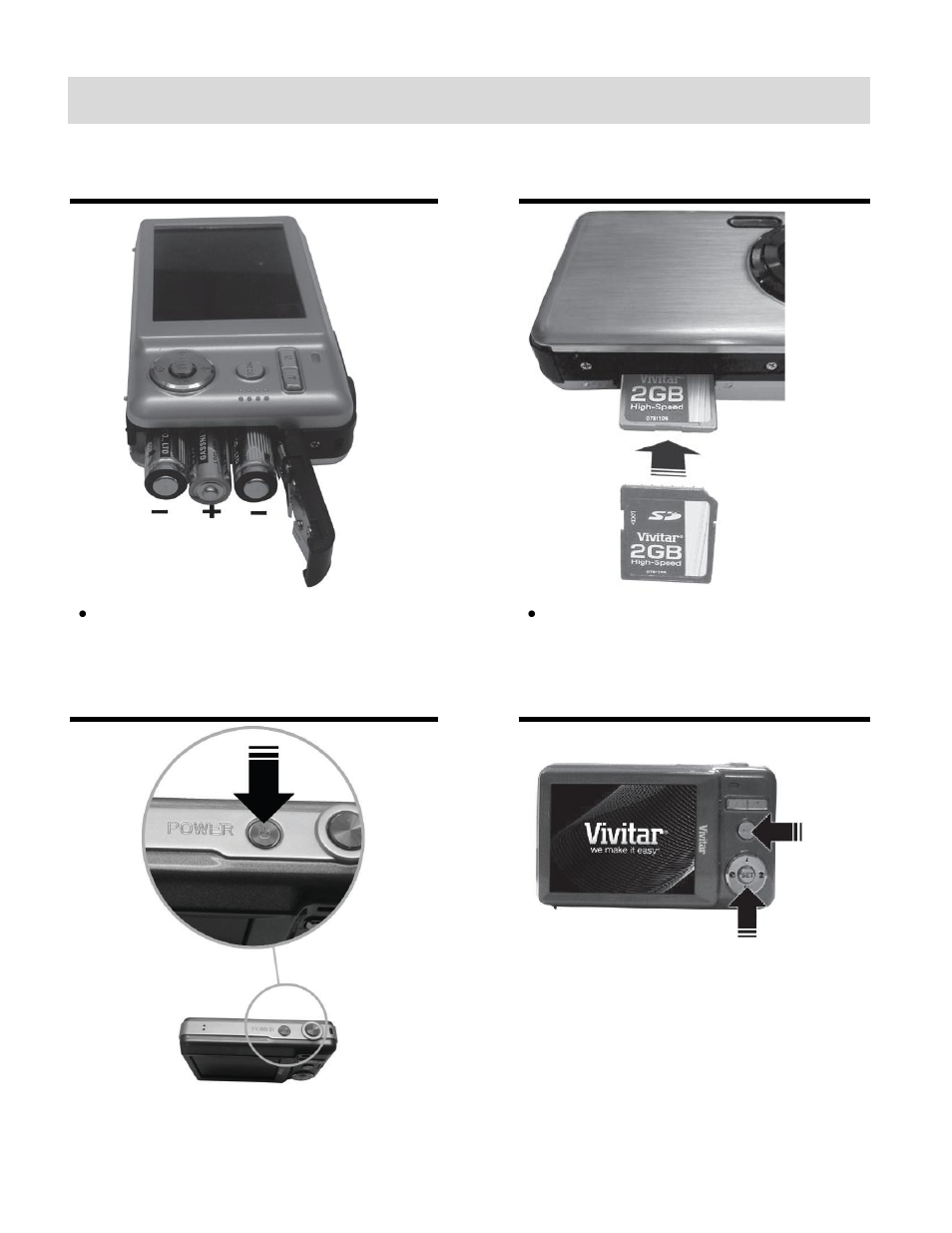 Initial camera setup | Vivitar VIVICAM X027 User Manual | Page 5 / 63