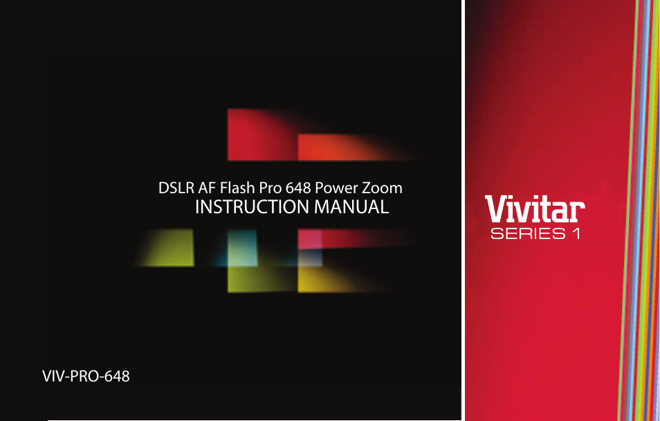 Vivitar DSLR AF Flash Pro 648 Power Zoom VIV-PRO-648 User Manual | 24 pages
