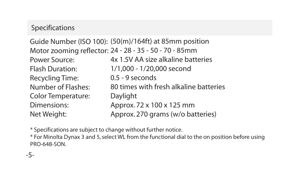 Df383 pg 6 | Vivitar DSLR AF Flash Pro 648 Power Zoom VIV-PRO-648 User Manual | Page 6 / 24