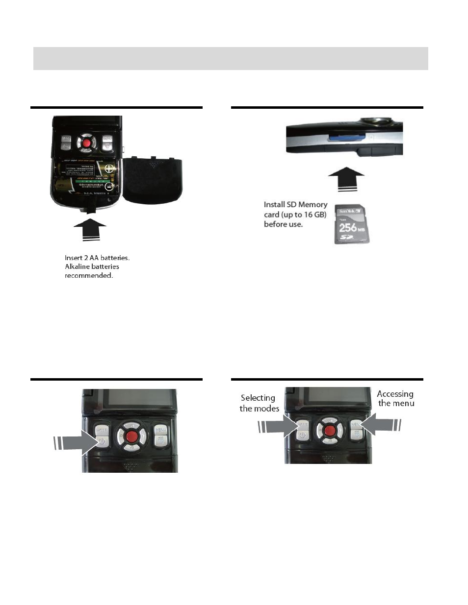 Initial camera setup | Vivitar VIVICAM 620HD User Manual | Page 5 / 60
