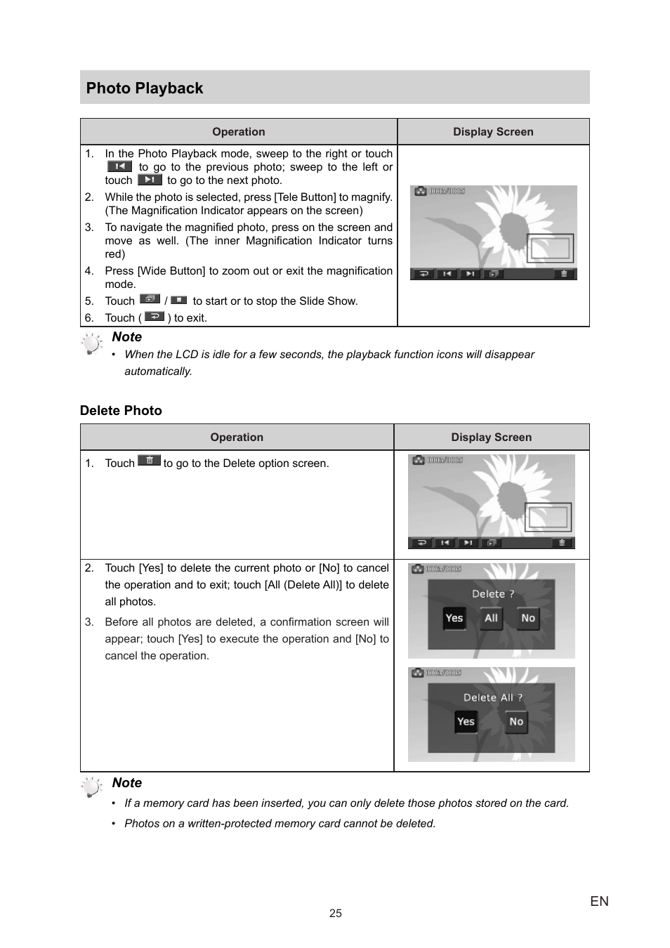 Photo playback | Vivitar 990HD User Manual | Page 25 / 39