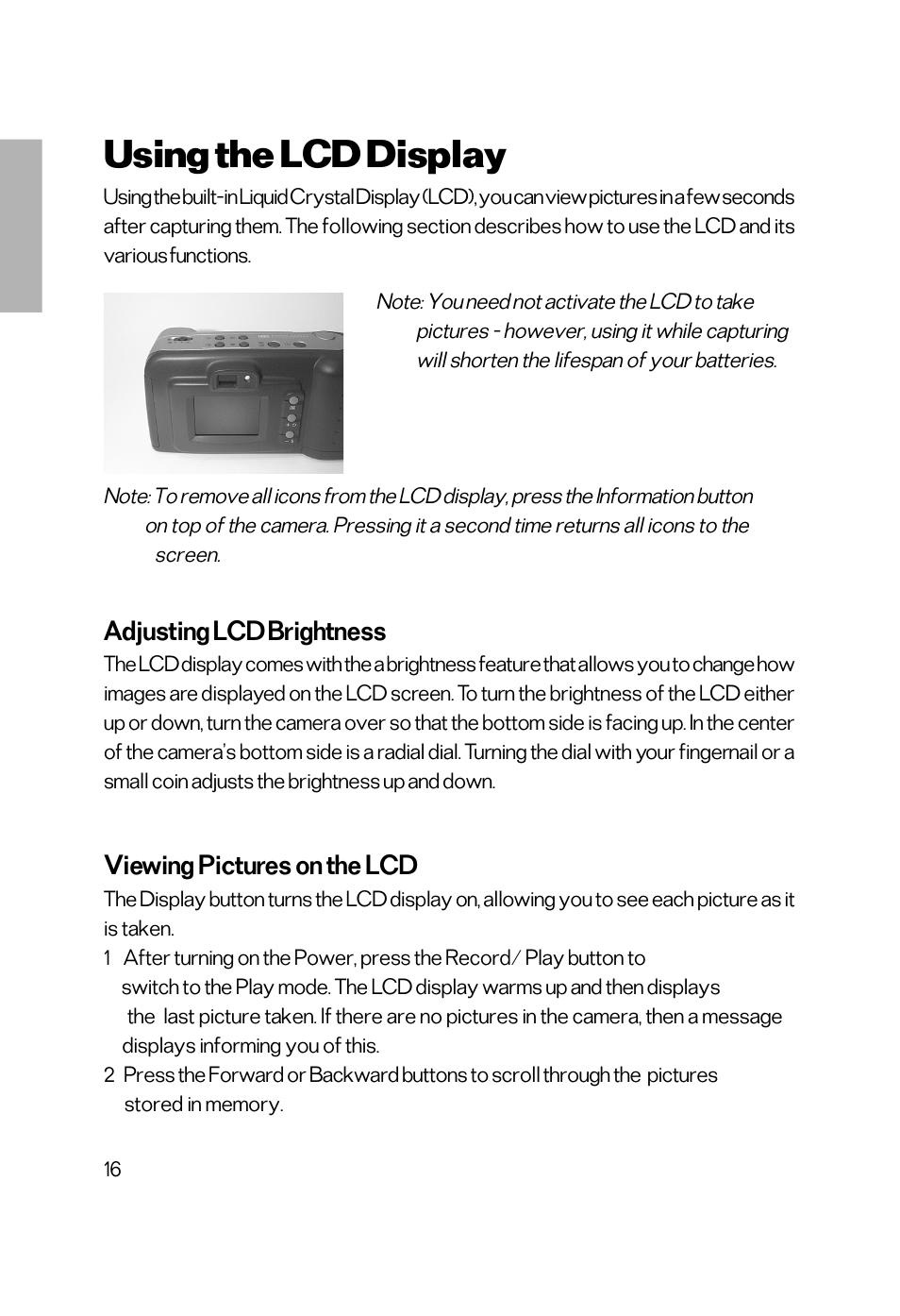 Using the lcd display | Vivitar Vivicam 2755 User Manual | Page 11 / 22