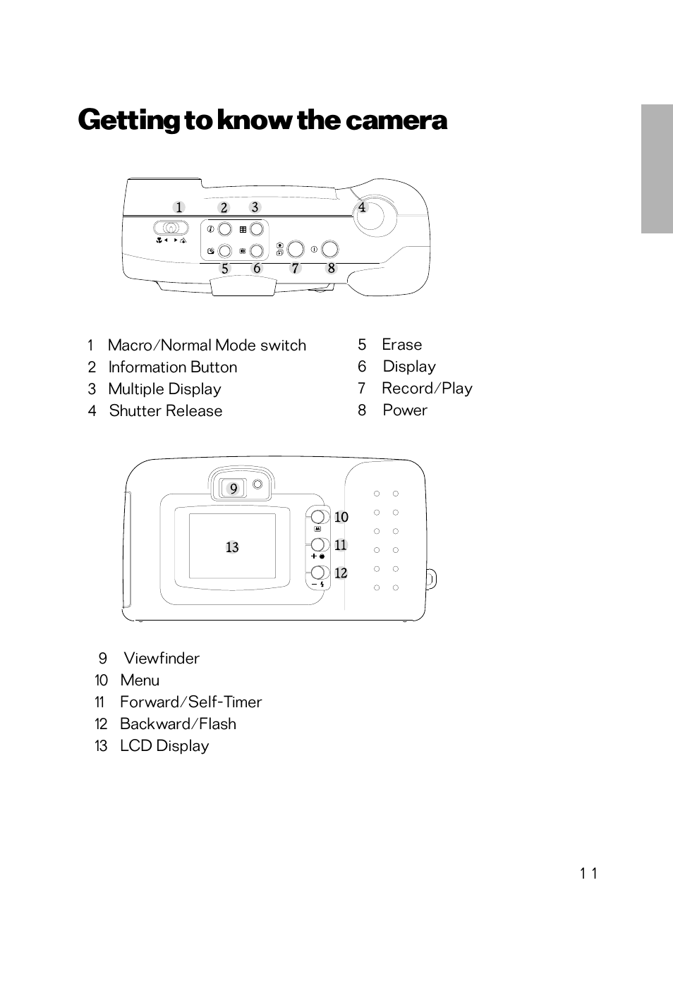 Getting to know the camera | Vivitar Vivicam 2755 User Manual | Page 6 / 22