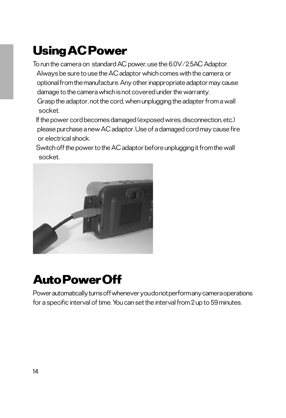 Using ac power, Auto power off | Vivitar Vivicam 2755 User Manual | Page 9 / 22