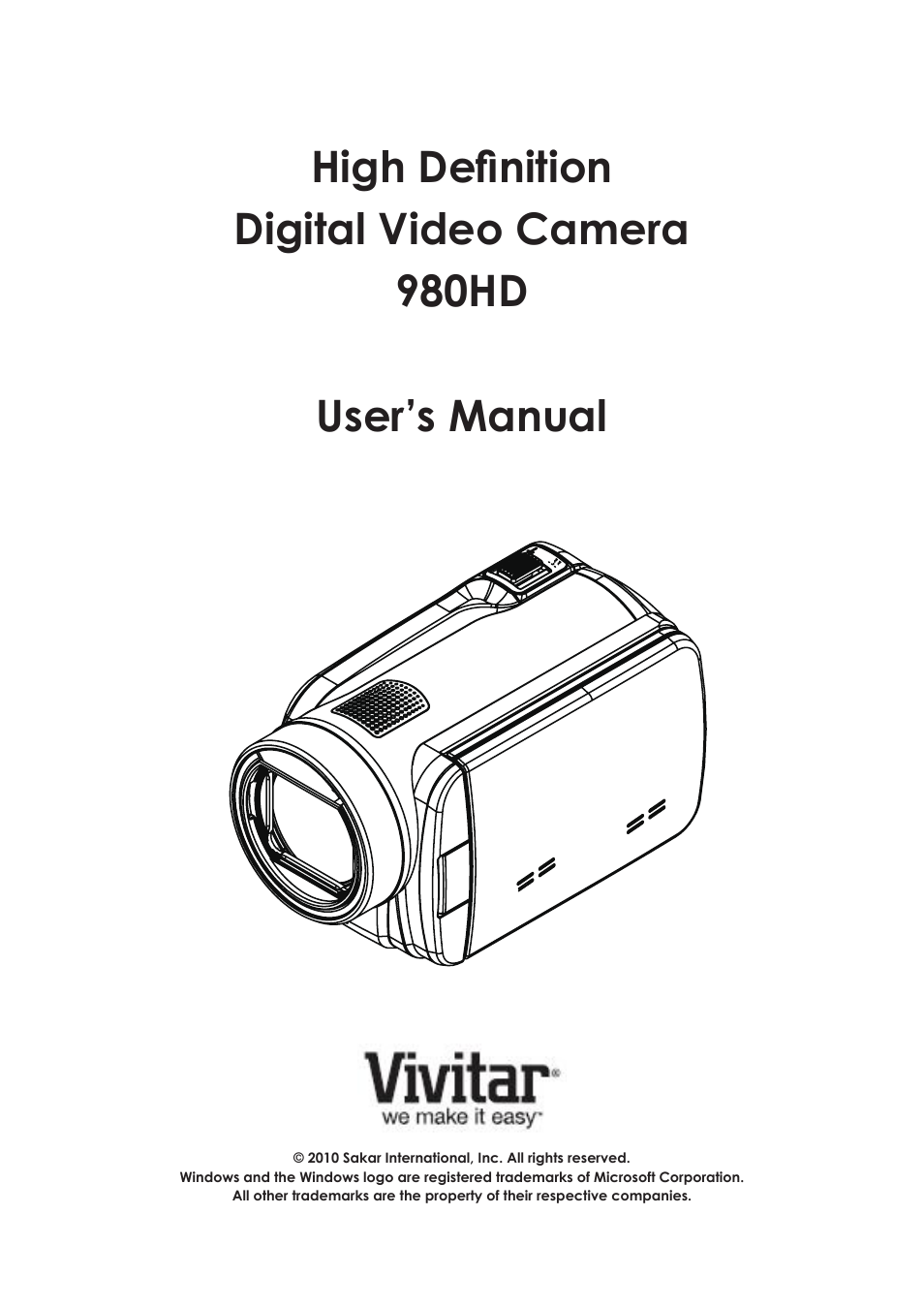 Vivitar 980HD User Manual | 40 pages