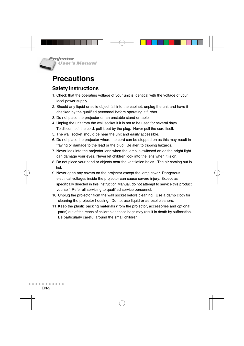 Precautions, Safety instructions | Vivitar DP-1200 X User Manual | Page 3 / 41