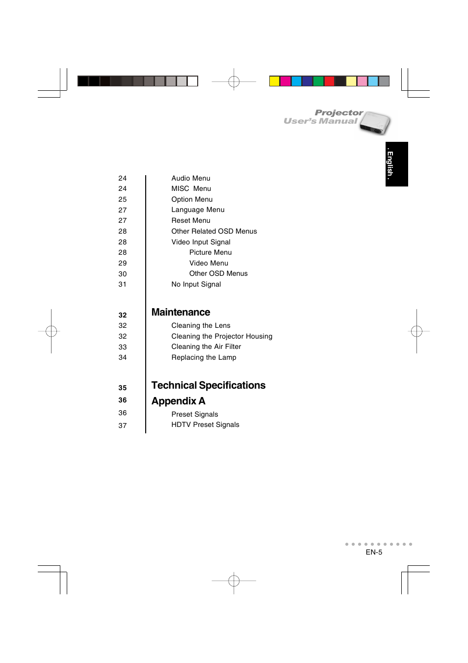 Maintenance, Technical specifications appendix a | Vivitar DP-1200 X User Manual | Page 6 / 41