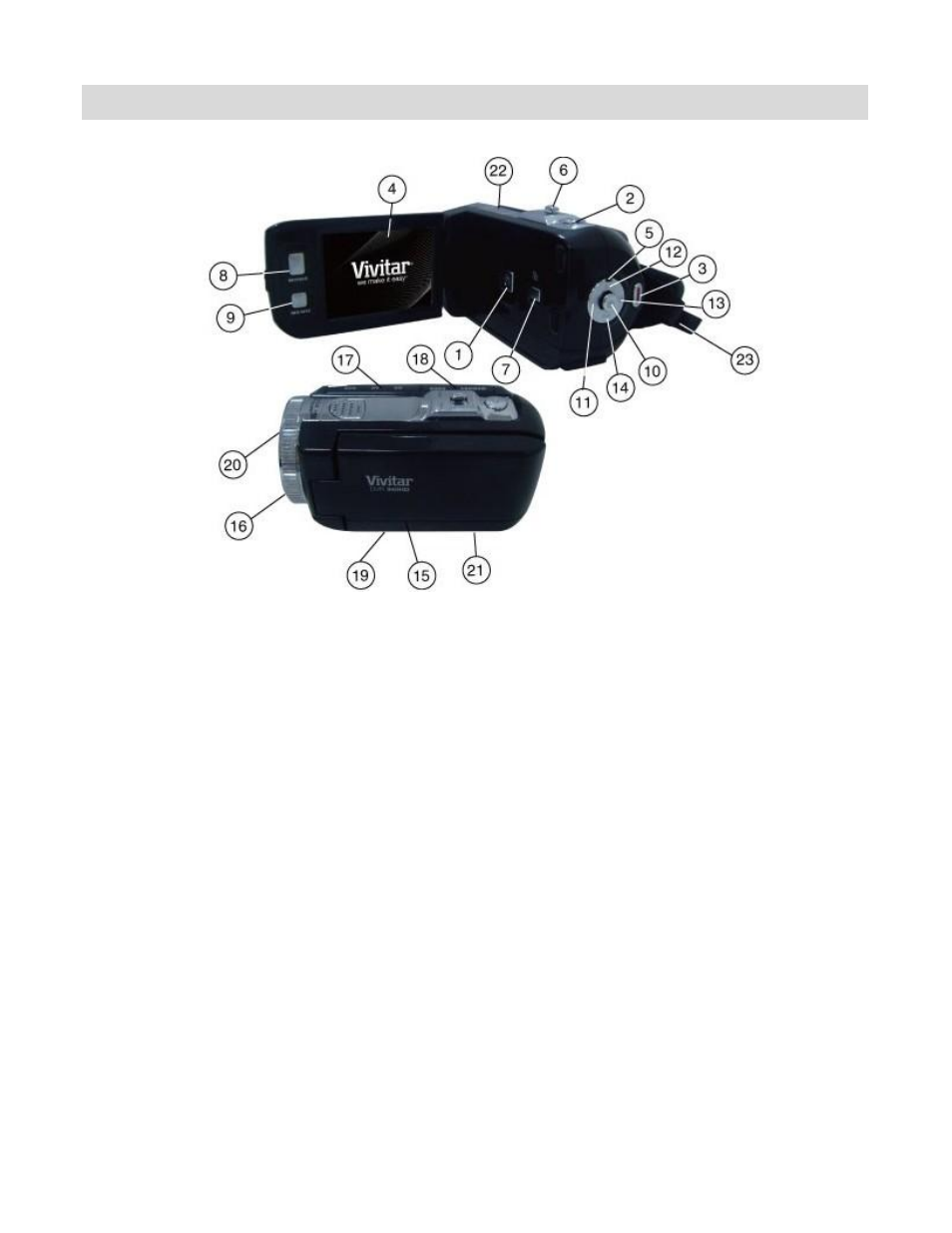Parts of the digital video camera | Vivitar DVR 940HD User Manual | Page 4 / 65