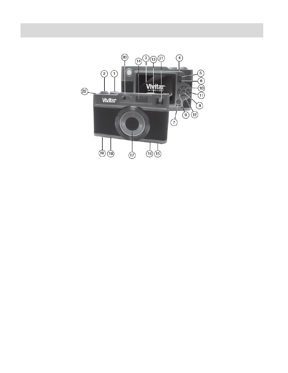 Parts of the camera | Vivitar T327 User Manual | Page 4 / 54