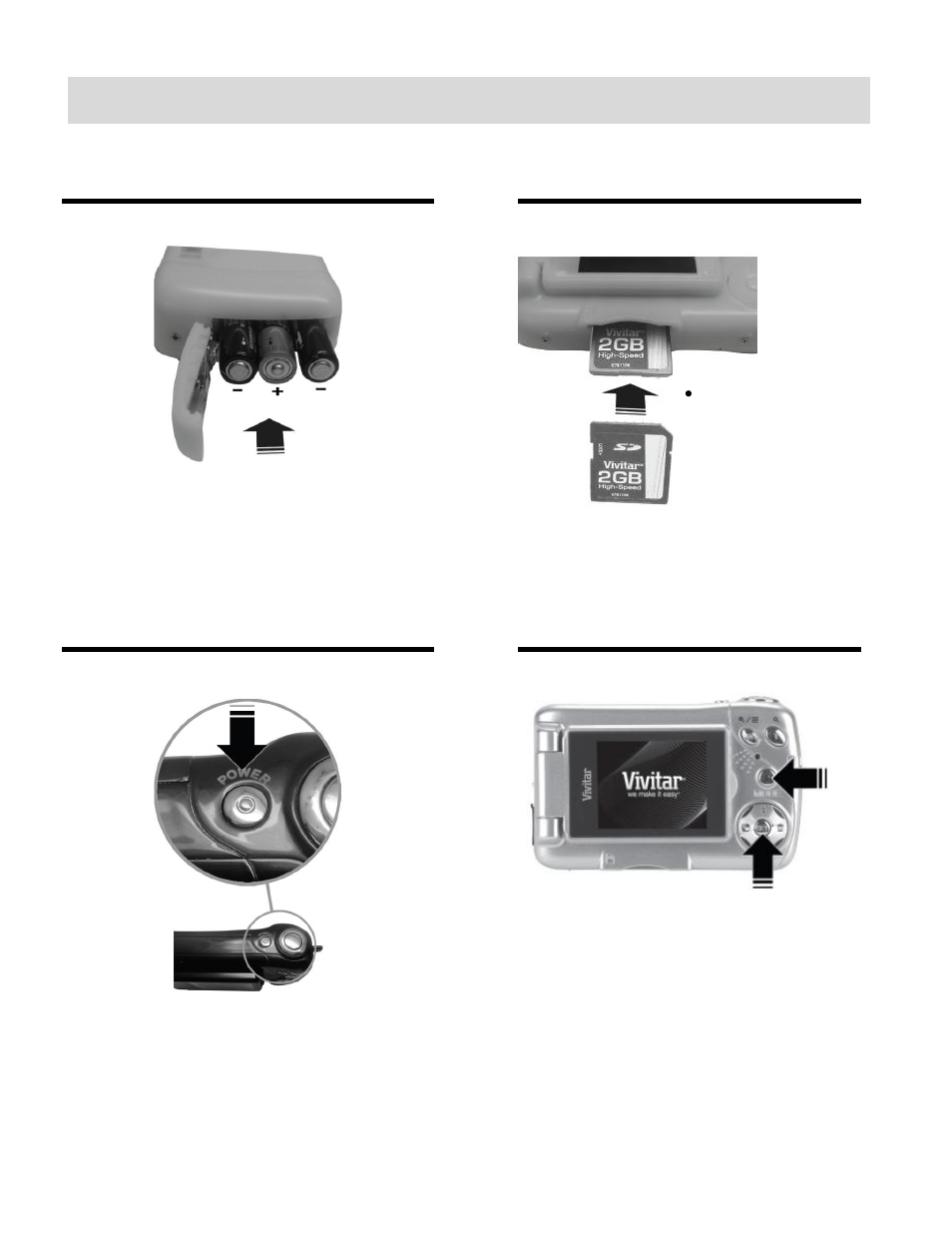 Initial camera setup | Vivitar ViviCam X014 User Manual | Page 5 / 56