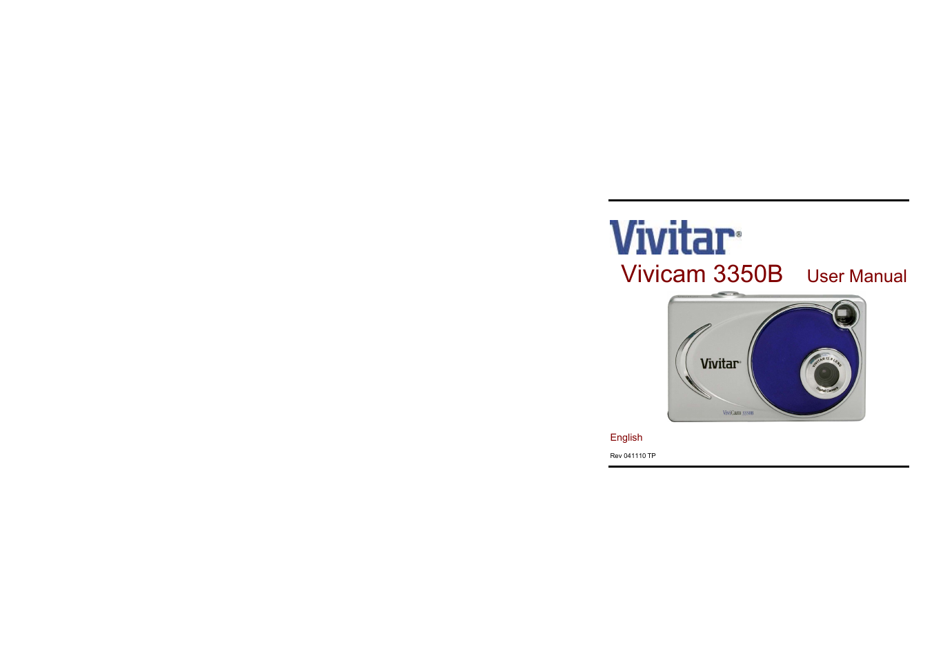 Vivitar Vivicam 3350B User Manual | 29 pages