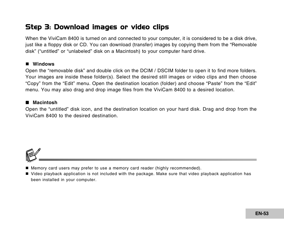 Step 3: download images or video clips | Vivitar Tripod/Video Equipment User Manual | Page 53 / 70