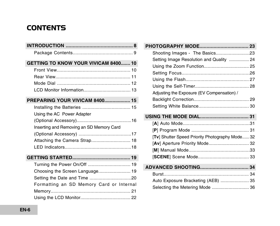 Vivitar Tripod/Video Equipment User Manual | Page 6 / 70