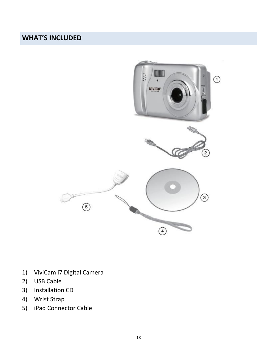 Ncluded, What’s included | Vivitar vivtarr i7 User Manual | Page 18 / 81