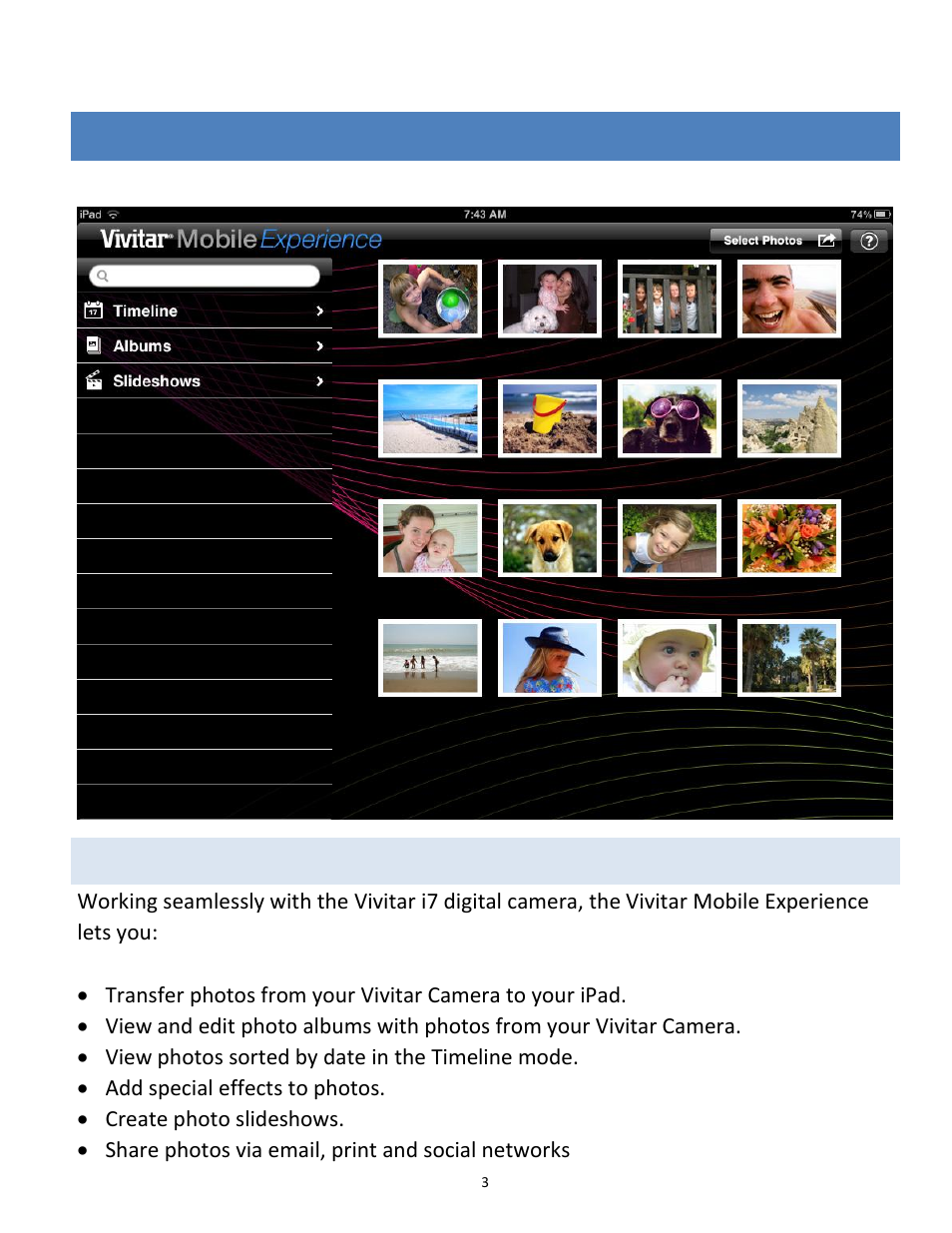 Part 1: vivitar mobile experience application, Ntroduction | Vivitar vivtarr i7 User Manual | Page 3 / 81