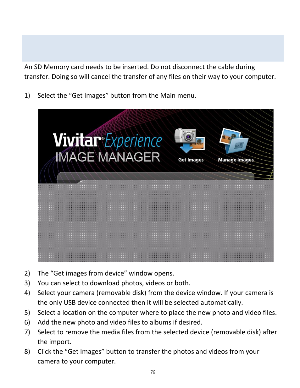 Etting, Hotos and, Ideos from your | Amera to, Omputer | Vivitar vivtarr i7 User Manual | Page 76 / 81