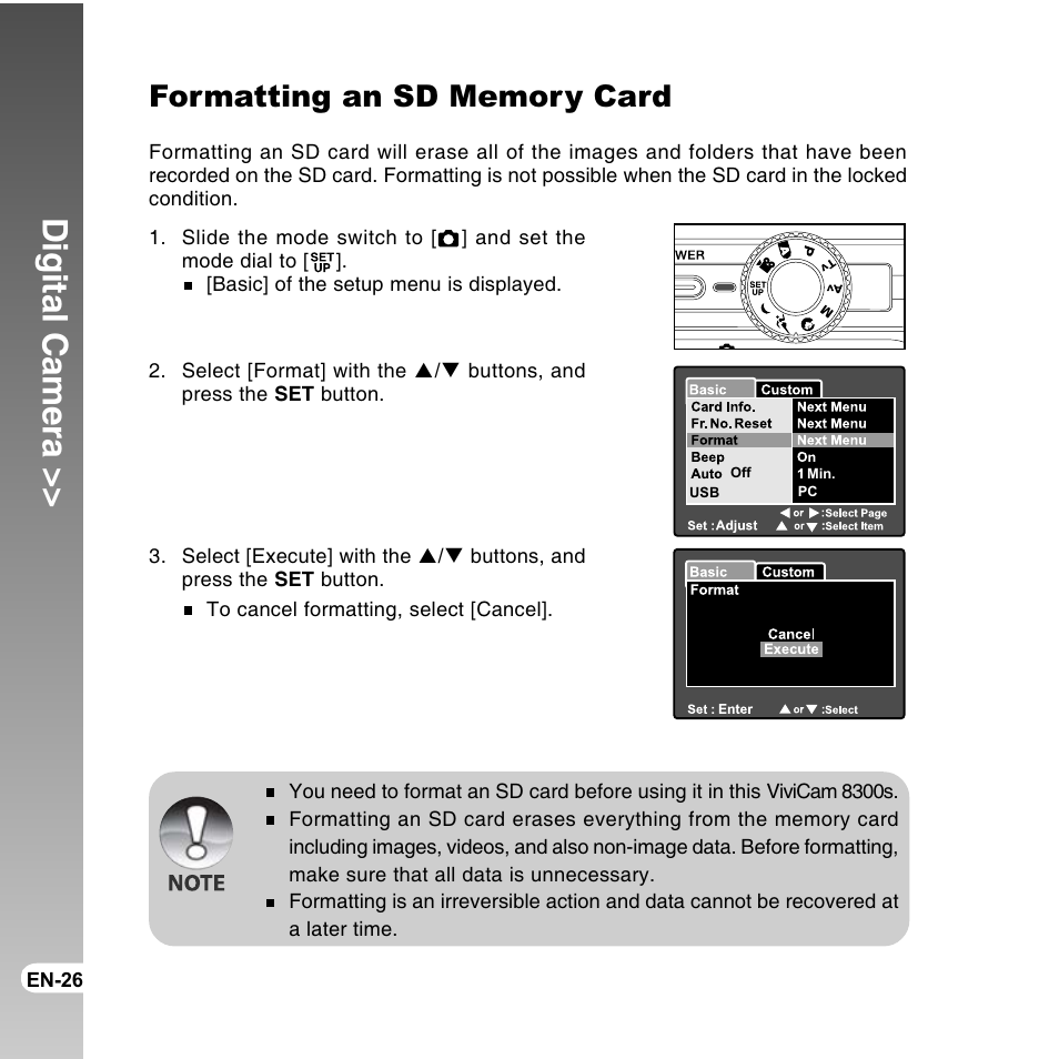 Digital camera | Vivitar ViviCam 8300s User Manual | Page 26 / 85