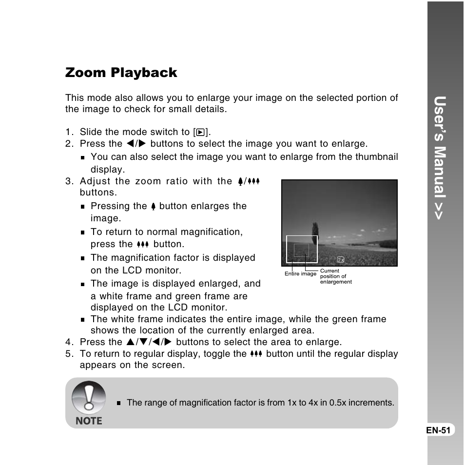 User’s manual, Zoom playback | Vivitar ViviCam 8300s User Manual | Page 51 / 85