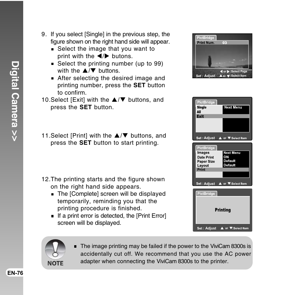 Digital camera | Vivitar ViviCam 8300s User Manual | Page 76 / 85