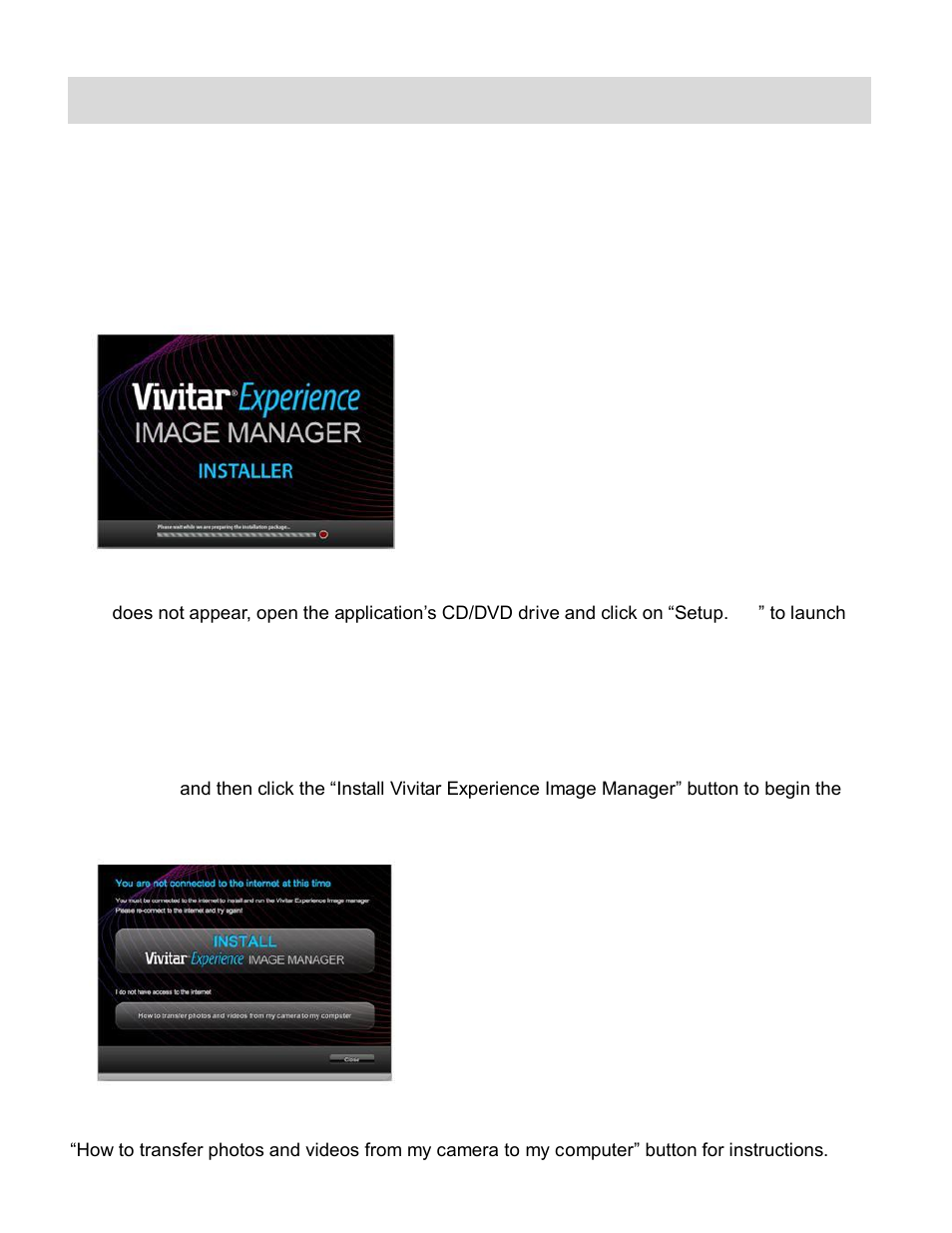 Installing the software | Vivitar Vivicam T135 User Manual | Page 58 / 64