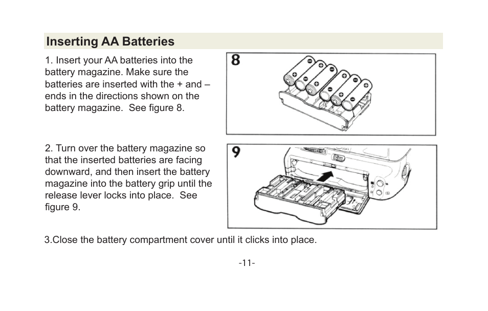 Pg 12, Inserting aa batteries | Vivitar VIV-PG-5DMII User Manual | Page 12 / 20