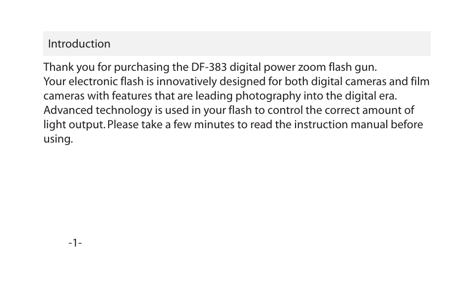 Df383 pg 2 | Vivitar POWER ZOOM DF-383 User Manual | Page 2 / 24