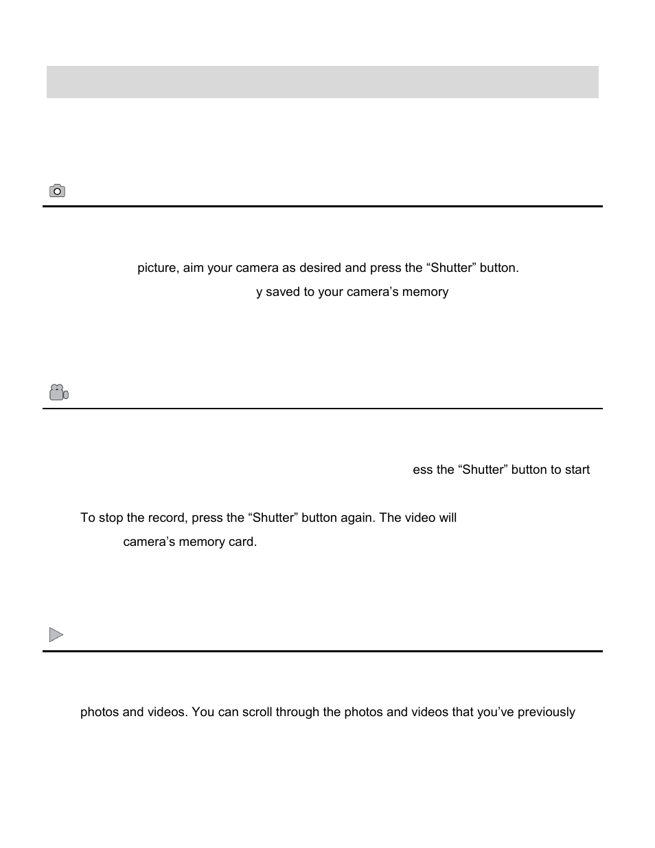 Main camera modes | Vivitar ViviCam F529 User Manual | Page 7 / 56