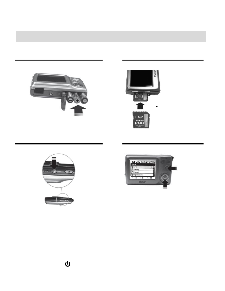 Initial camera setup | Vivitar ViviCam X025 User Manual | Page 5 / 55